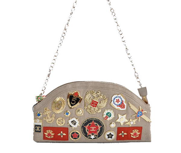 Fake Chanel Paris Moscow Romanov Chain Clutch A36017 Apricot On Sale
